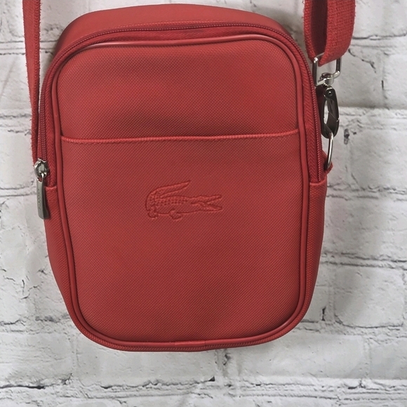 Lactose Red Leather Crossbody Bag Vintage 90s Y2K.  T2 - Picture 1 of 10